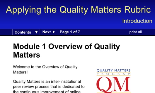 Quality Matters