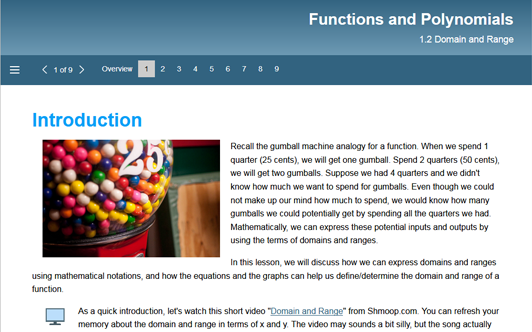 Functions-Polynomials: 1.2 Domain and Range – Michigan Virtual University
