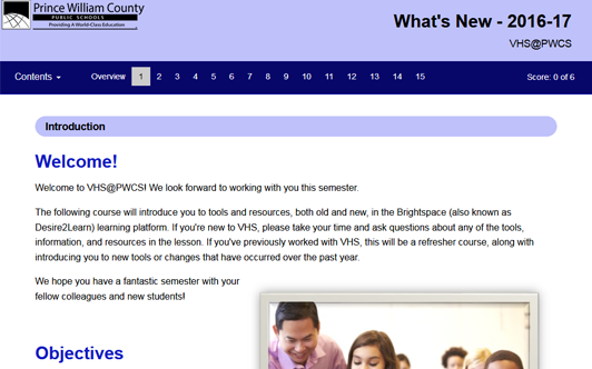 What’s New: 2016-17: VHS@PWCS – Virtual High School at Prince William County Schools