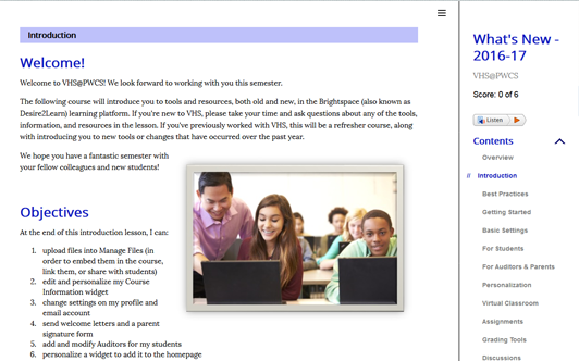 What’s New: 2016-17: VHS@PWCS – Virtual High School at Prince William County Schools