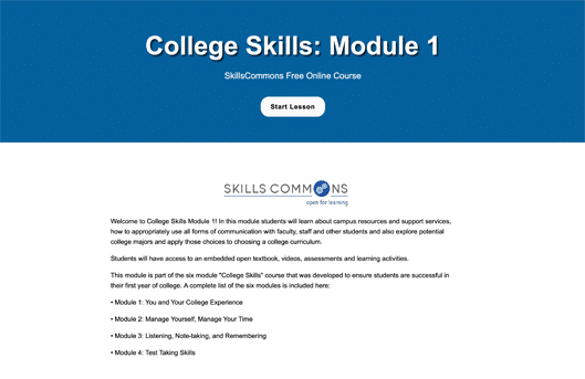 College Skills: Module 1