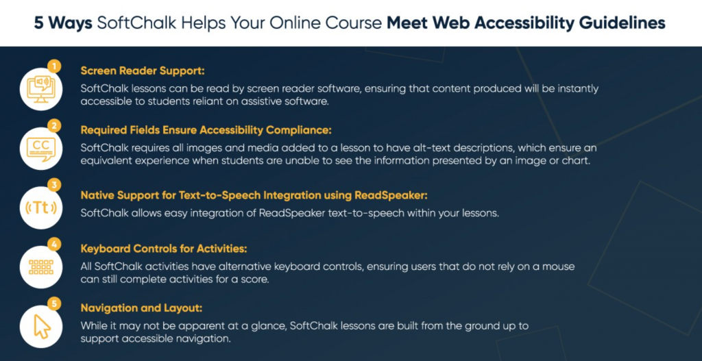 5 ways SoftChalk Helps your online course meet web accessibility guidelines